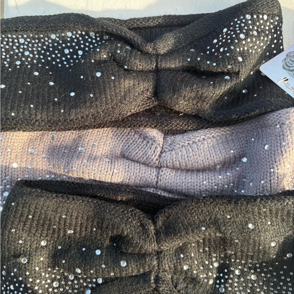 3 PCs Women’s Stylish  Black Gray Fashion Headbands